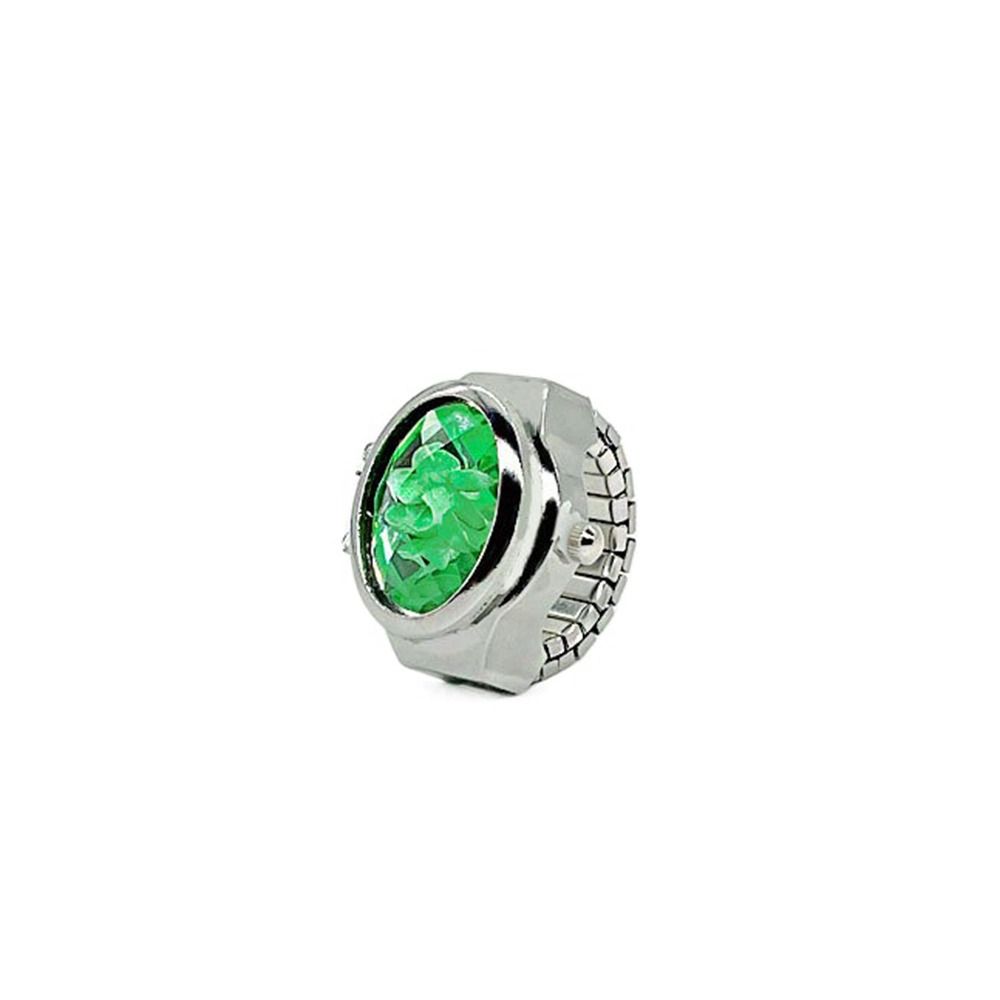 Legierung Ring Uhr Quarz elastische Ringe Mode digitale Paar Uhr Ring Männer grün