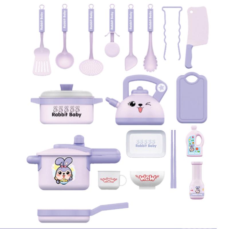 Kinderküche Spiel Kochgeschirr Set Spielzeugküchentopf Set Kochen Essen Kochnische Für Mädchen Miniaturutensil Ding Rollenspiel white