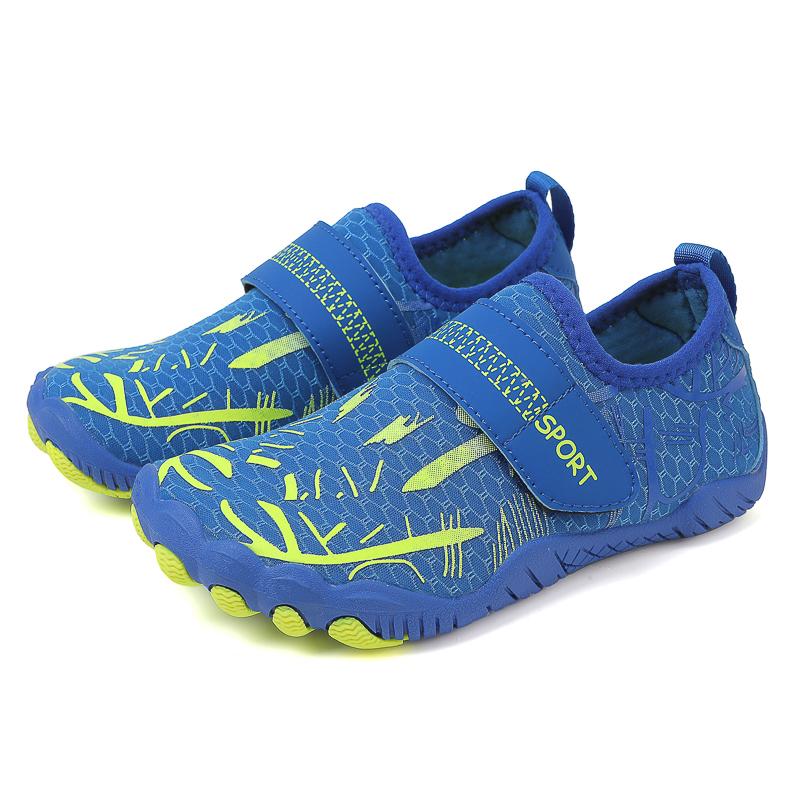 Kinder Wasserschuhe Kinder Aquaschuhe Entwässerung Strand Sport Sandalen Schnell trocknend Schwimmen Barfuß Waten Bootfahren Tauchen Surfen Turnschuhe 30 blau