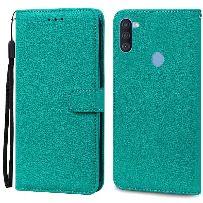 A11 M11 Hülle Für Samsung Galaxy A11 Hülle Galaxy M11 Flip Leder Brieftasche Hülle Für Samsung A11 Hülle Coque Fundas Bumper Shell For Samsung A11 cyanblau