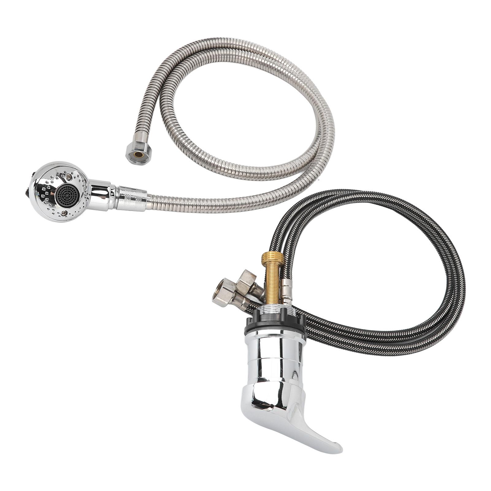 Shampoo Becken Armatur Set Salon Bett Ersatzset 23,6 Zoll Handdreharmatur 47,2 Zoll Weichschlauch Heiß