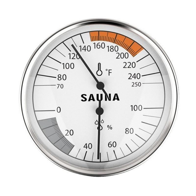 Professionelle Sauna-Raumthermometer Hygrometer Legierung Hitzebeständiges Glas Genaue Feuchtigkeitsüberwachung für Sauna