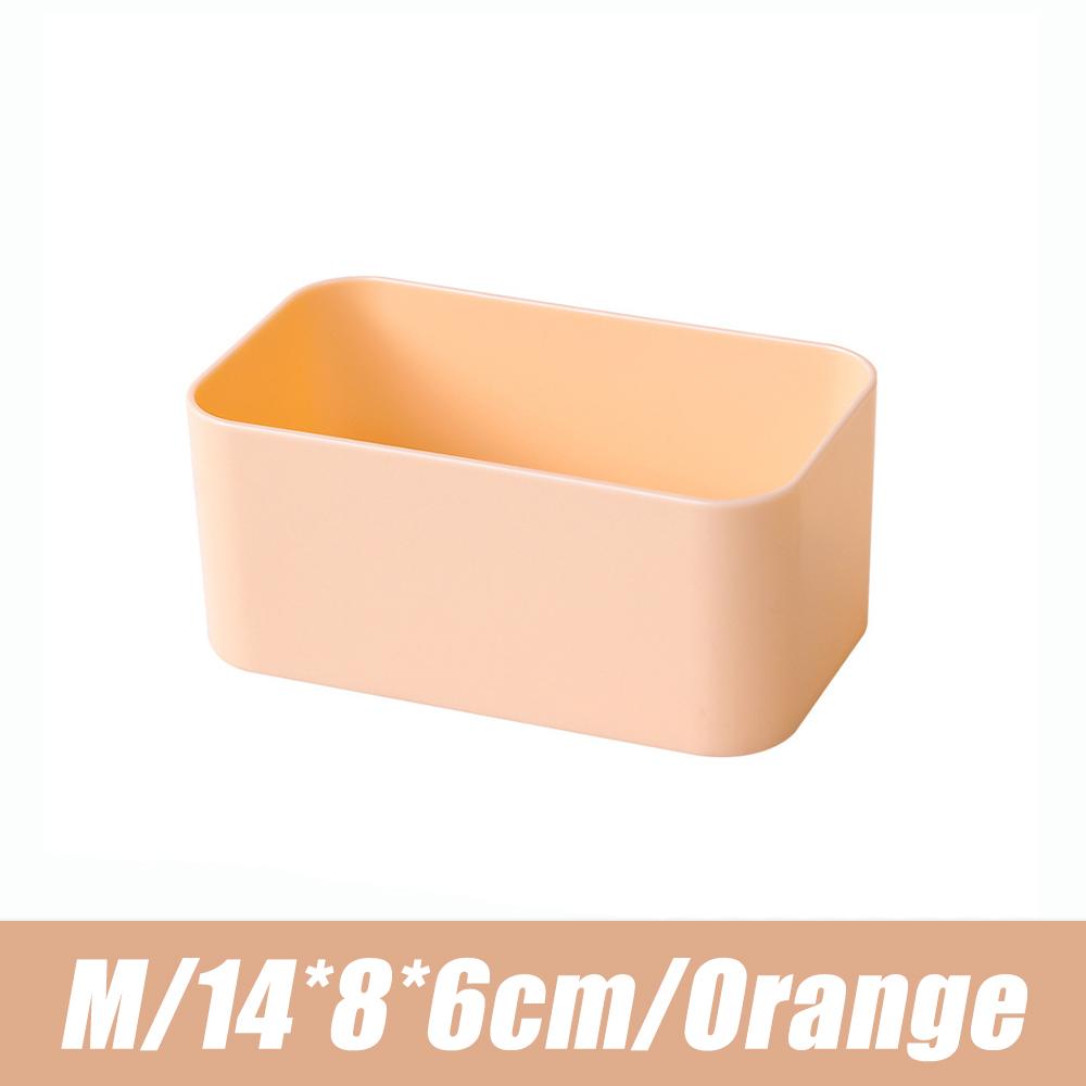 An der Wand montierte Aufbewahrungsbox, Kosmetik-Fernbedienungshalter, Badezimmerregal, Wandregal, selbstklebender Aufbewahrungskoffer, Home Organizer Supplies M Orange