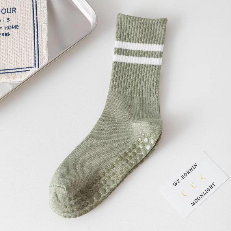 Pilates-Socken für Damen, Yoga-Socken, reine Baumwolle, rutschfeste Silikongriffe, Indoor-Sport, Fitness, Pilates, Yoga, Gymnastik, Tanzsocken one size grün