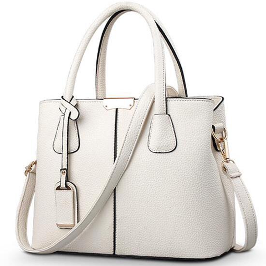 Yogodlns Damen-Handtaschen aus Leder, quadratische Schultertasche, Umhängetasche 29.5cm*21.5cm*13cm beige