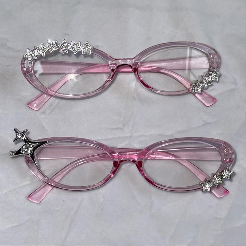1/2 Stück Harajuku Japanisches Charm-Mädchen Hello Kitty Brille Rosa Glänzende Schleife Retro Y2K Hello Kitty Dekorationsbrille Geburtstagsgeschenk
