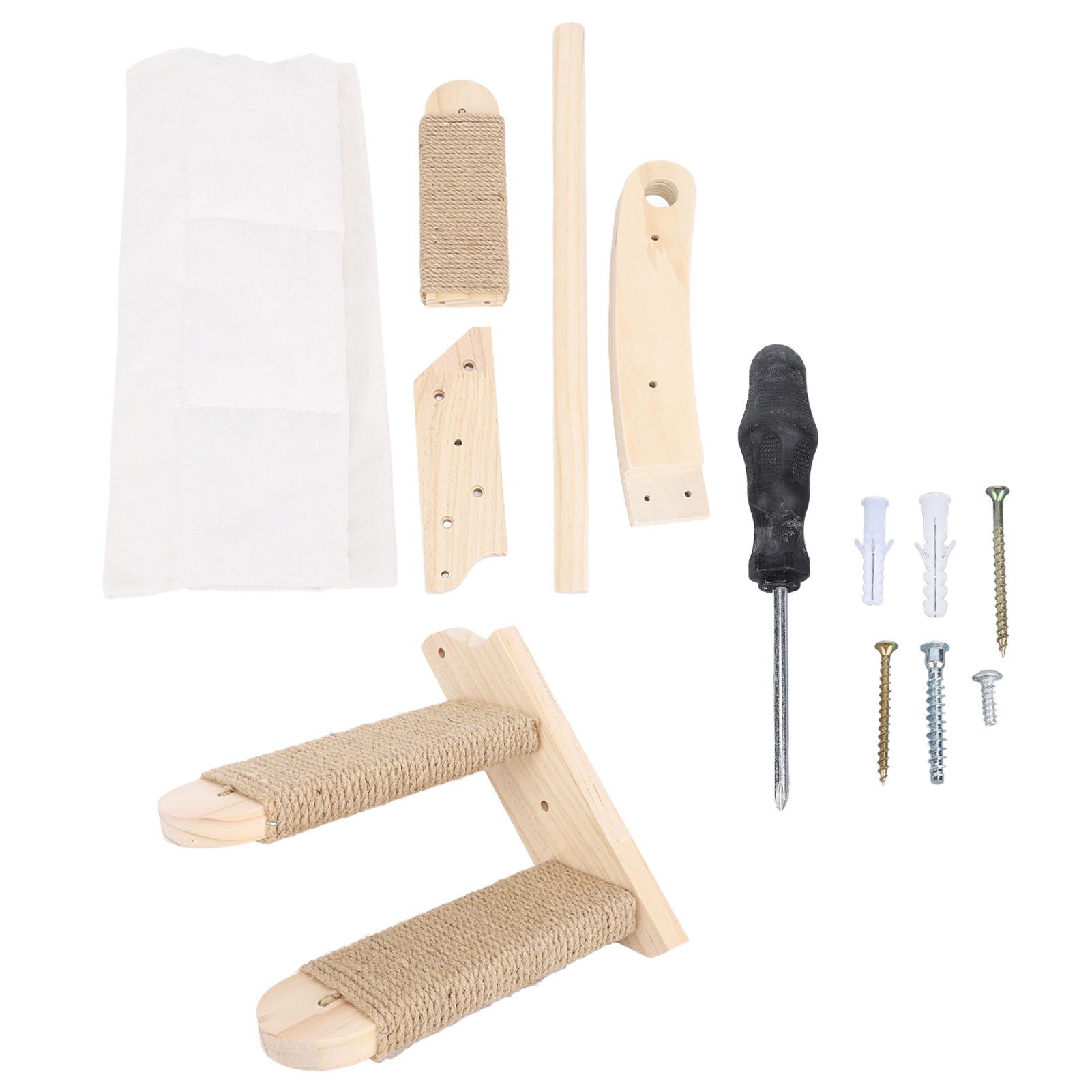 Katzen Wandhängematte mit Stufen Holz Wandmöbel Katzen Kletterregal Stabile Katzen Wandbett für