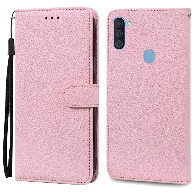 A11 M11 Hülle Für Samsung Galaxy A11 Hülle Galaxy M11 Flip Leder Brieftasche Hülle Für Samsung A11 Hülle Coque Fundas Bumper Shell For Samsung A11 rosa