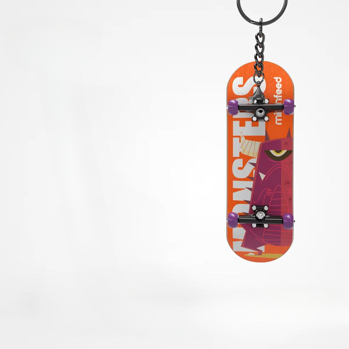 Mini-Fingerspitzen-Skateboard-Schlüsselanhänger mit Lager, professionelles 5-lagiges Ahornholz-Skateboard, Stressabbau-Spielzeug, Kindergeschenke