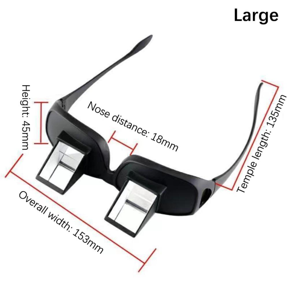 NEUE horizontale Liege-Brille Fernsehen TV-Schauen Sitzende Ansicht Faule Brille Sitzen Ansicht Prisma Lesebrille black