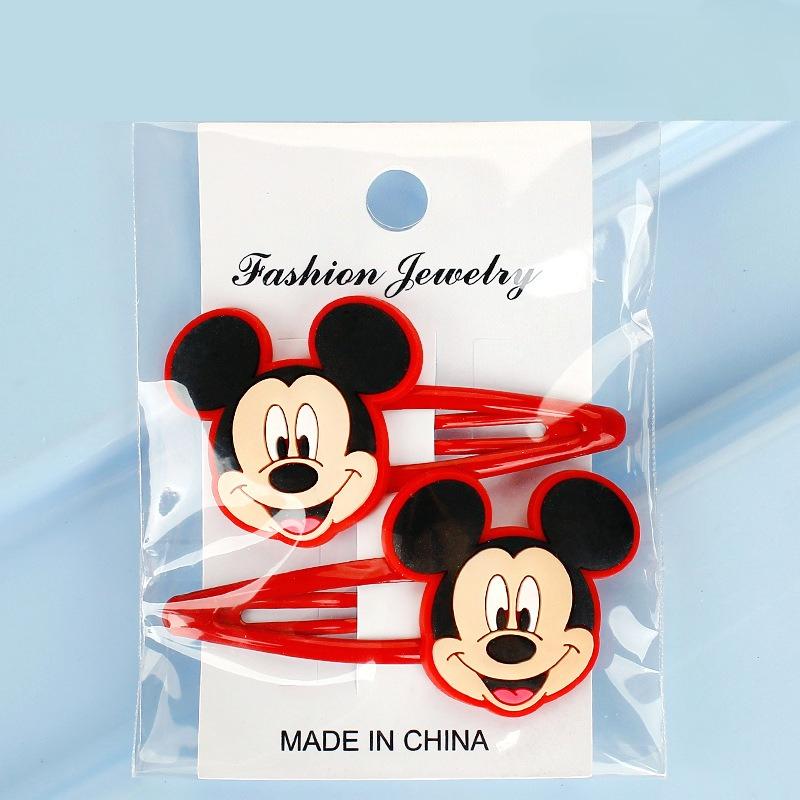2er-Pack Disney Mickey Minnie Haarspangen, Cartoon-Stil Donald Duck Daisy Accessoires, Haarspangen, Tägliche Haushaltswaren, Ordnerdekoration white