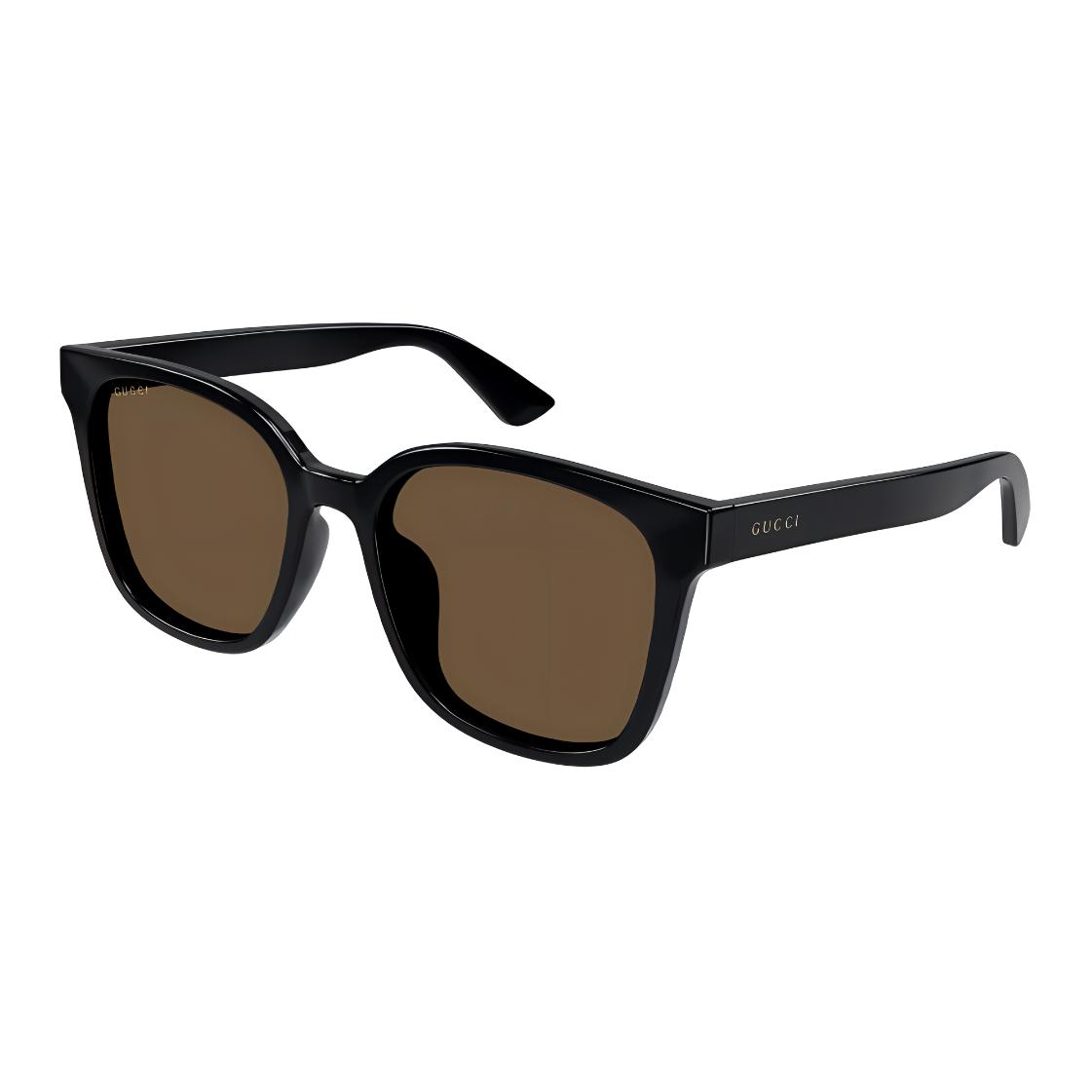 Gucci Frühling Sommer Leichte Bequeme Sonnenbrille Dunkler Rahmen Braune Gläser Quadratisch Herren Sonnenbrille GG1346SK-005 Dust Bag+Eyeglass Case (Random Color),56