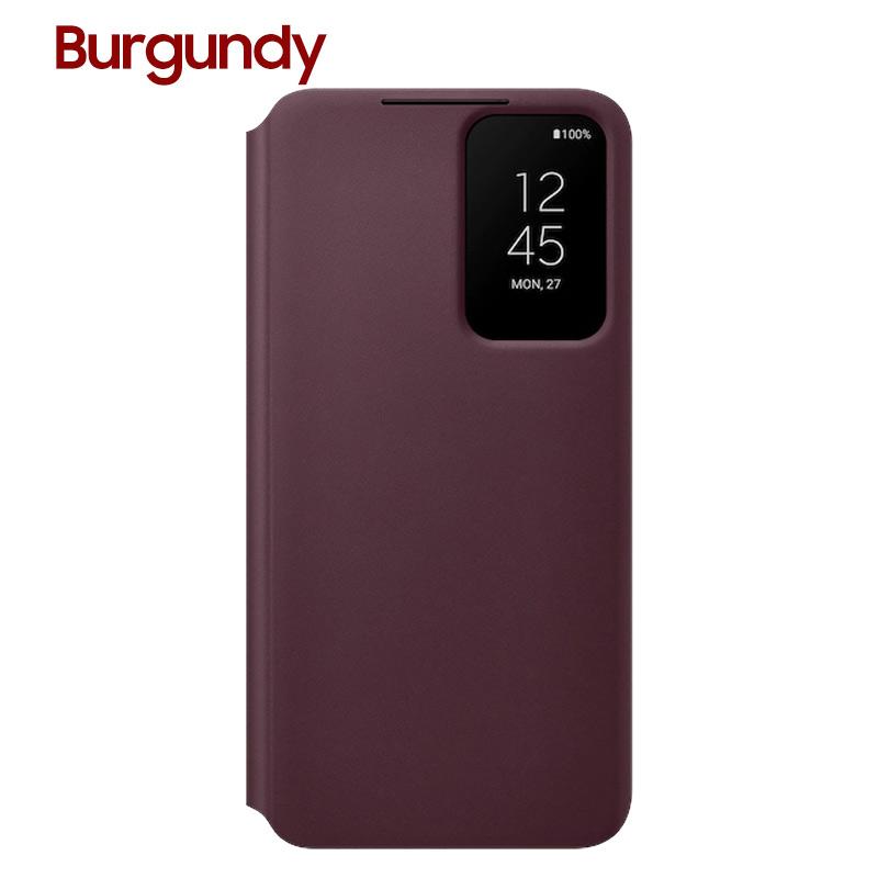 Smart View Spiegel Flip Case Hülle für S22 5G S22+ 5G S22 Plus 5G Smart Clear View Handyhülle For S22 Plus 5G bordeaux