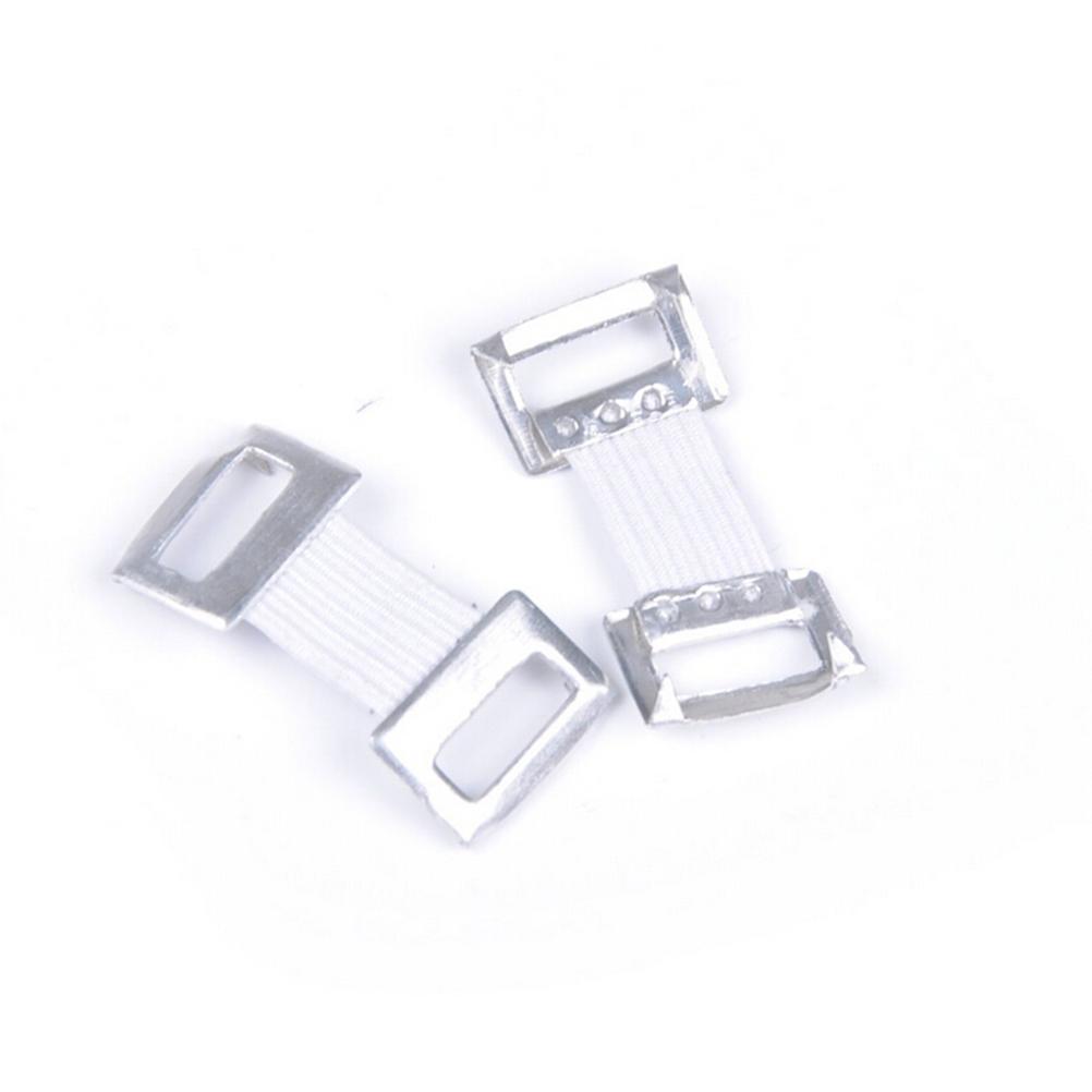 10 Stück Ersatz elastische Bandage Wrap Stretch Metall Clips Fixierung Klammern Haken weiß