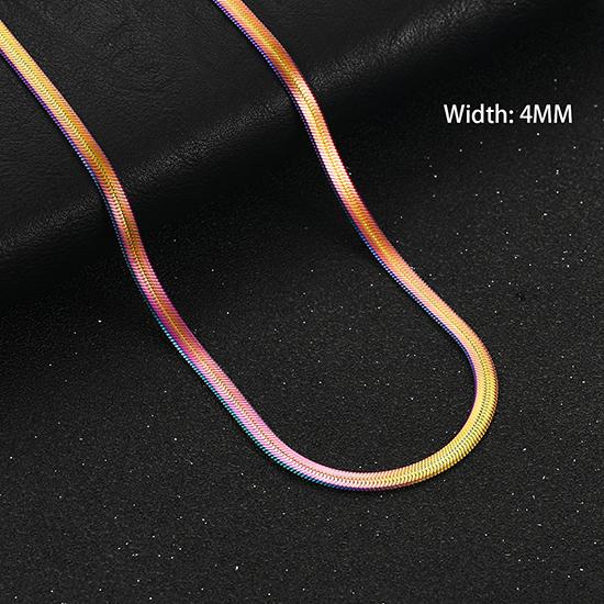 Neue Mode 2/3/4/5mm Breite Damen Edelstahl Flachgliederkette Halskette für Herren Trendige Accessoires Hals Choker Schmuck Geschenk 56cm 22 inch