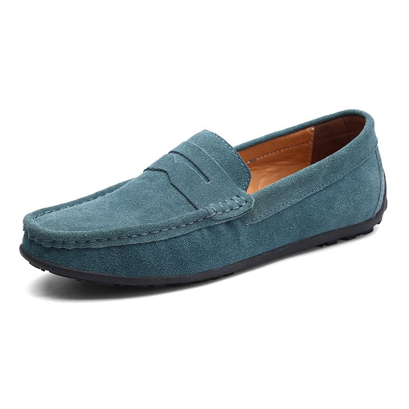 Plus Größe Wildleder Schuhe Männer Müßiggänger Bequeme Casual Schuhe Männer Fahren Schuhe Mokassins Männer Wohnungen Schuhe 38 grün