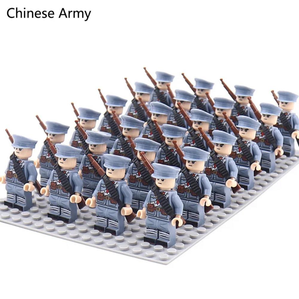 WW2 24 teile/los Militär Soldaten Bausteine ​​Set Waffen Sowjetischen USA UK China Frankreich Armee Action-figuren Ziegel Spielzeug Kinder geschenke
