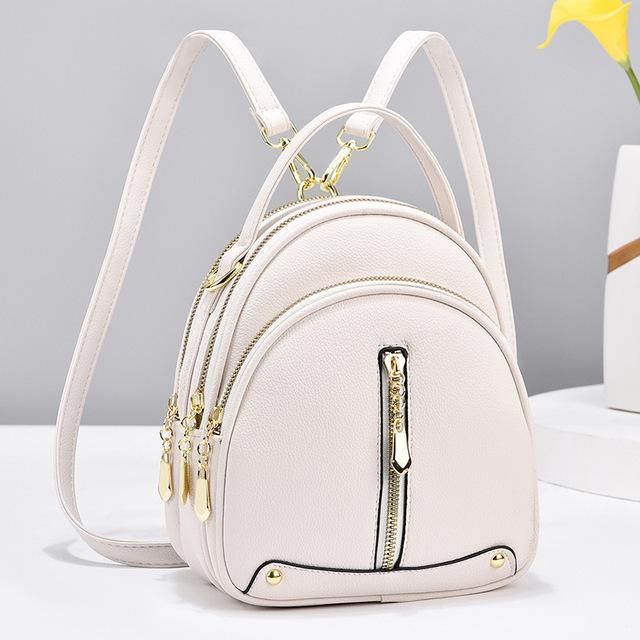 Frauen Rucksack Doppel Schulter Tasche Frauen Herbst Neue Mode frauen Kleine Tasche Koreanische Version Messenger Tasche Eine Schulter Mode kleine Zurück One Size beige