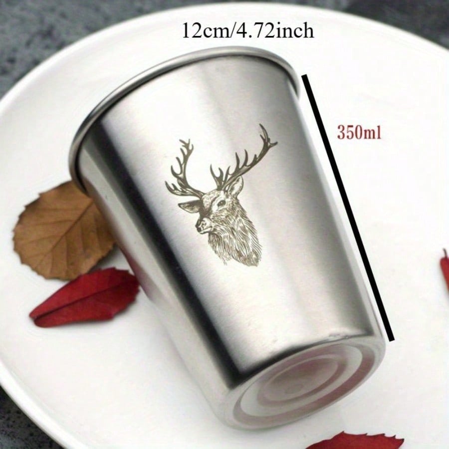 350 ml Edelstahlbecher Silber Doppelwandig Kaffee Tee Wein Milch Bier Becher Tragbarer Reisewasserbecher Küchentrinkgeschirr
