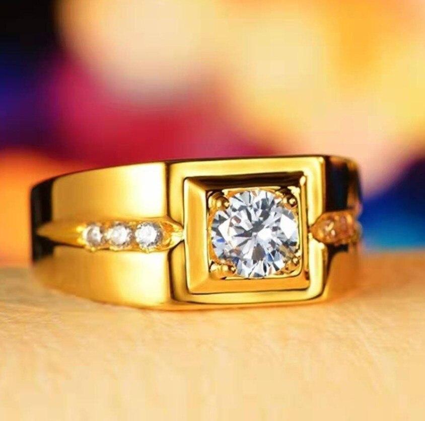 Männer Ring Heißer Verkauf Schmuck Gold Dominierenden Platz Zirkon Ring Temperament Mode Ring 8 gold