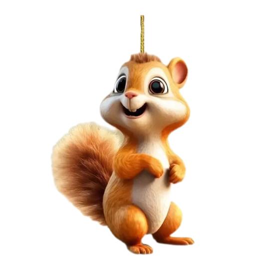 Autoanhänger Eichhörnchen Hängeornament mit Umhängeband Einfach aufzuhängen Vielseitig einsetzbar Schlüsselanhänger Deko Autozubehör Squirrel