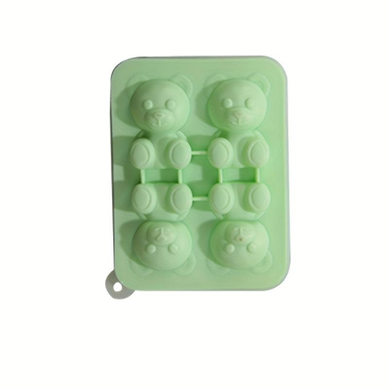 1 stück Nette Teddybär Eiswürfelschale Flexible Food Grade Silikon Ice Cube Mold Ice Trays Für Gefrierschrank grün