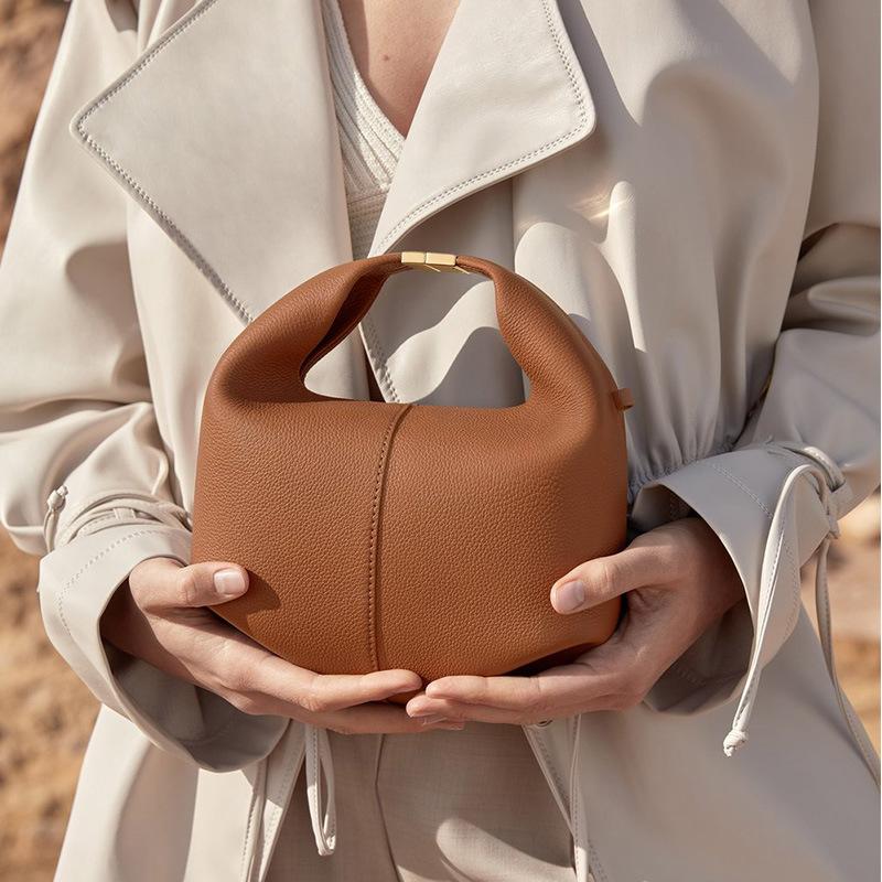 Französische poleneparis Nischen-Rindsleder Umhänge-Messenger-Tasche Damen-Tasche Nummer11 Knödel Bento-Tasche Ledertasche kamelfarben
