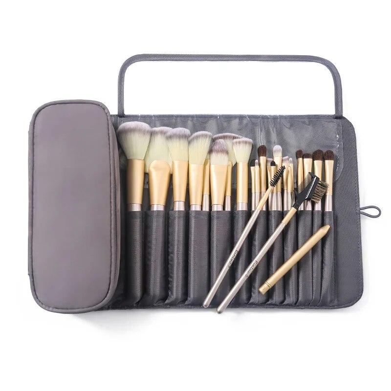 Make-up-Tasche Make-up-Pinsel-Tasche Aufbewahrungstasche Multifunktionale Faltbare Professionelle Make-up Make-up-Aufbewahrungstasche grau