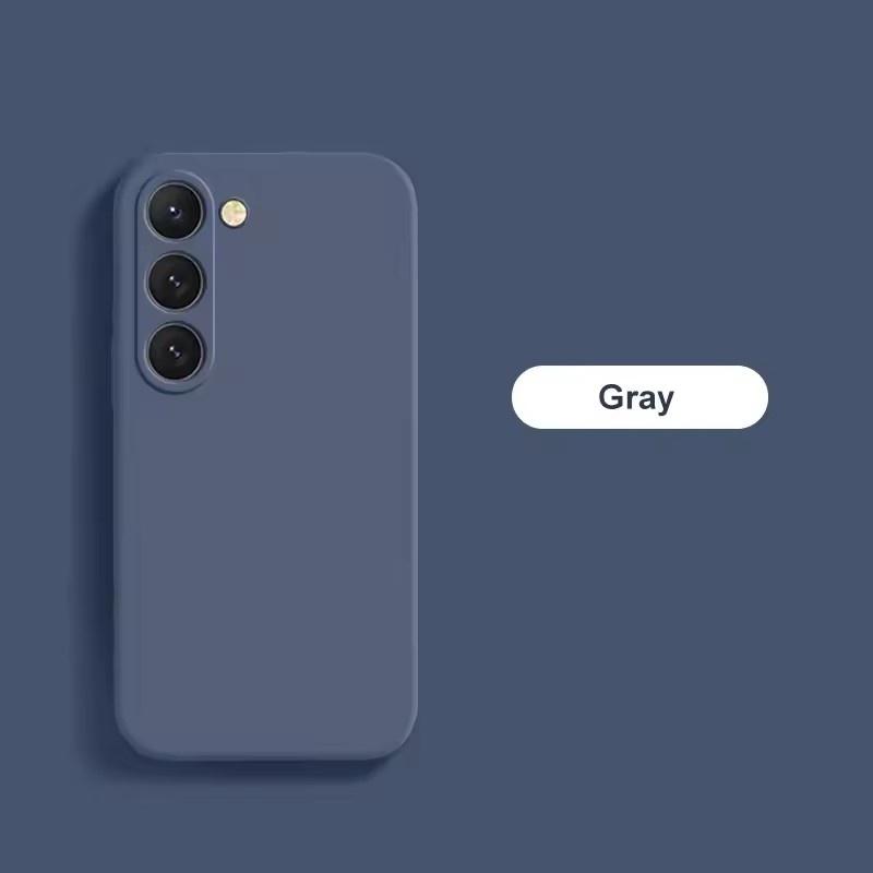 S25 S24Plus Hülle Flüssigsilikon Handyhülle für Samsung Galaxy S23 S 23 S22 Ultra S24 FE S25 + Plus Soft Cover Samsung S23 Ultra grau