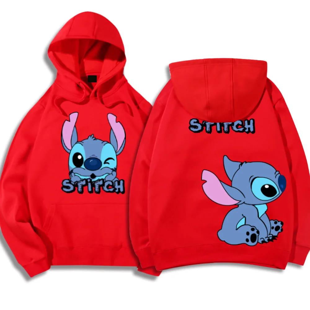Koreanische Hoodies Disney Marke Niedlich Kawaii Stern und Stitch Muster Cartoon Hoodies 2024 Damen Winter Warme Jacken Mäntel Aktion S