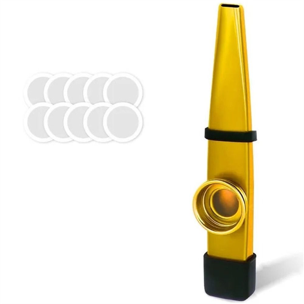 Einfaches Design Kazoos Flöten Membranmund Kazoos Bestes Geschenk Metall Kazoos Musikinstrumente gold