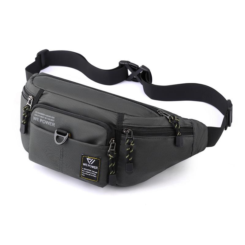 Männer Taille Fanny-Pack Gürtel Sling Brust Tasche Reise Multi-Tasche Military Mode Geld Männlichen Nylon Tasche Geldbörse Bum hip Taschen grau