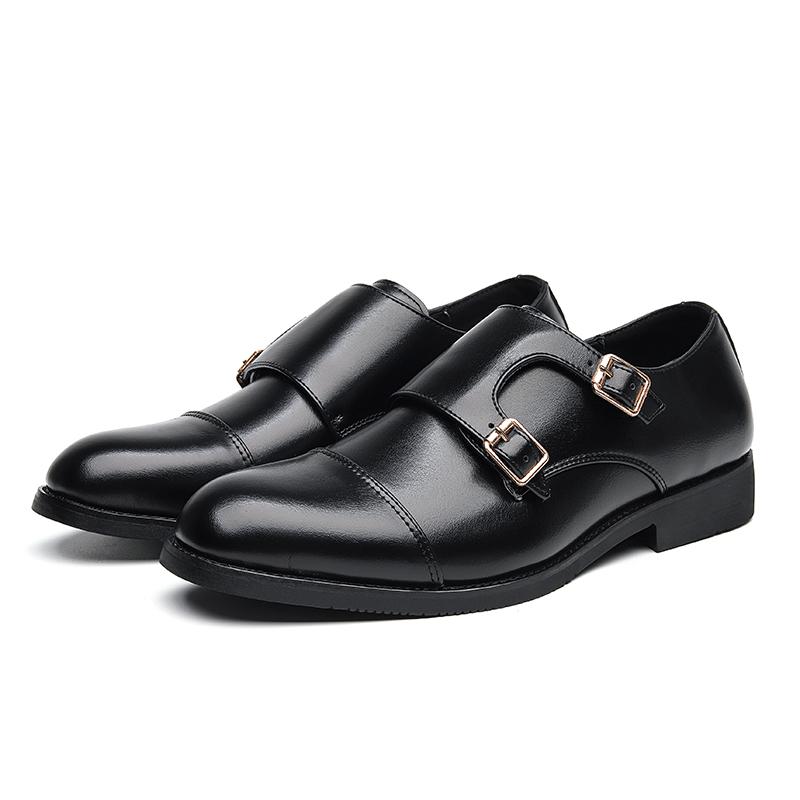Neue Britische Gentleman Monk Strap Herrenmuster Lackschuhe Herren Slipper Hochzeitskleid Formelles Schuhwerk 43
