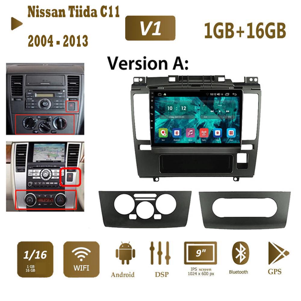 Android Autoradio Für Nissan Tiida C11 2004 - 2013 Navi GPS Multimedia Video Player Stereo 2din 1 + 16GB A