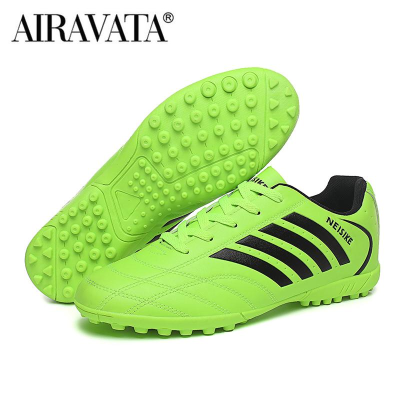 Größe 31-44 Männer Fußball Schuhe Training TF Stiefel jungen Fußball Schuhe Sport Schuhe Künstliche Feld Fünf-a-Team fußball Schuhe 36 grün