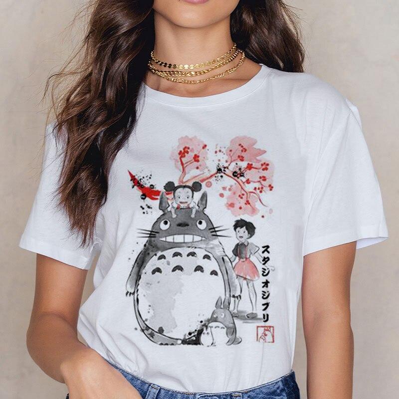 Totoro Studio Ghibli T Shirt Frauen Harajuku Ullzang T Shirt Mode Anime T-shirt Lustige Cartoon T-shirts Top Tees Weiblich L