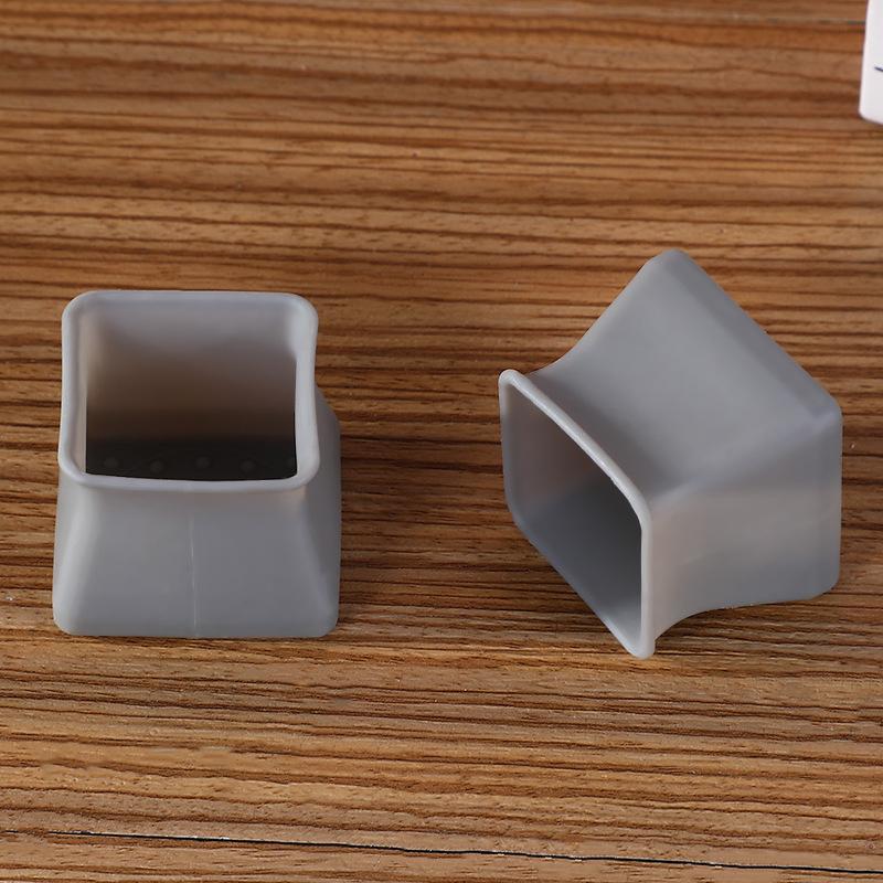 4PCs Möbel Tisch Stuhl Bein Füße Kappe Abdeckung Schutz Füße Pads Nicht-slip Tisch Stuhl Bein Kappen Fuß schutz Abdeckung Square（4PCS） dunkelgrau