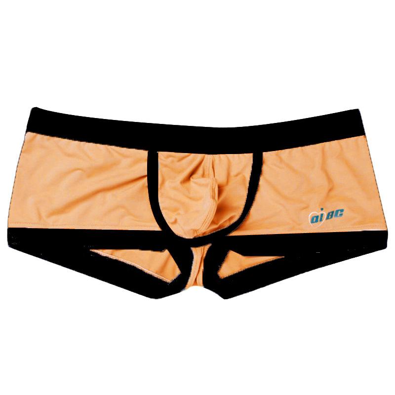 Neue weiche Unterwäsche Sport Slips Homewear Unterhosen Bulge Pouch Shorts Herren Schön L orange