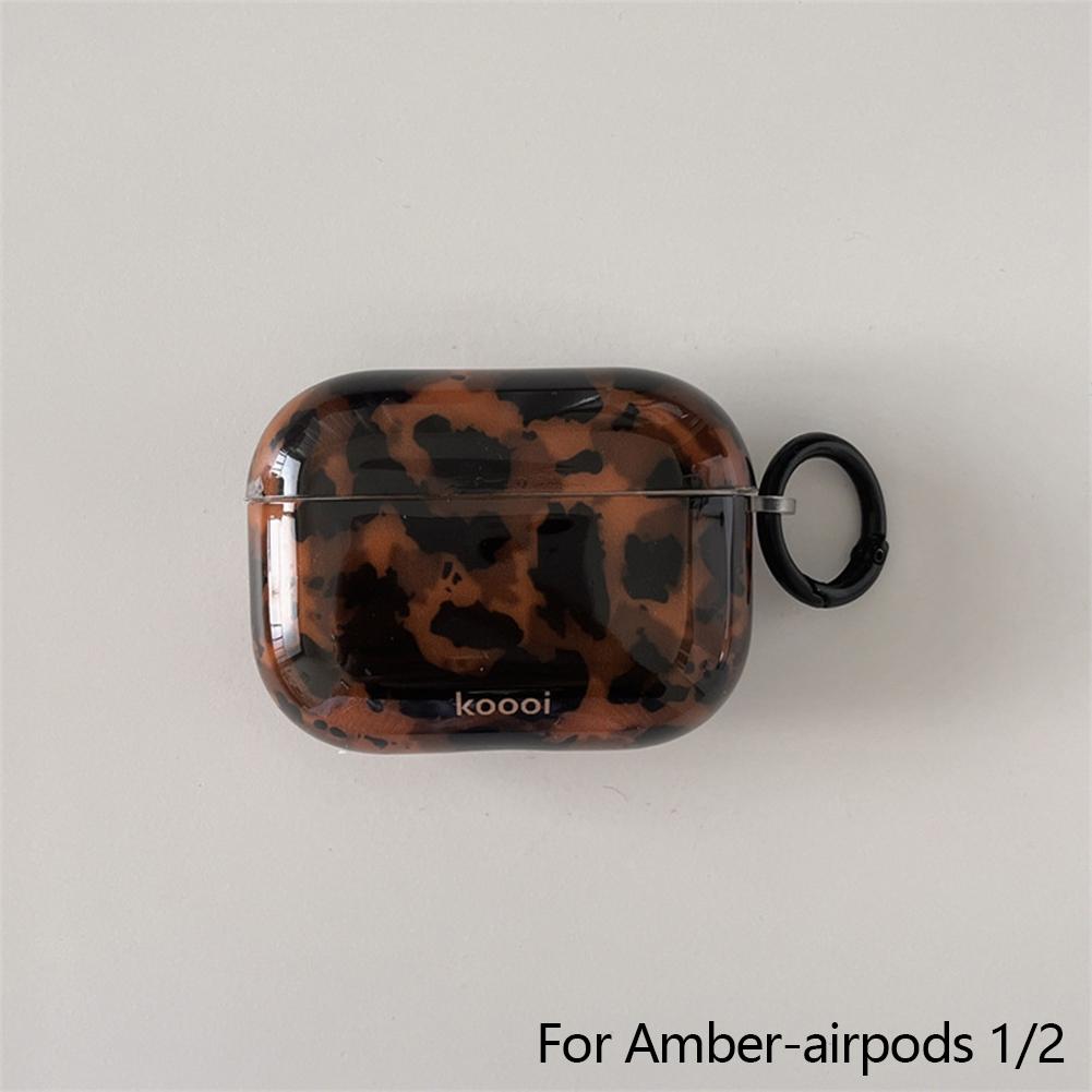 Stilvolle Dunkle Farbe Schildpatt Bernstein Glänzende Abdeckung Hülle Für AirPods 1 2 3 4 Pro AirPods Pro 2 Stoßfeste Schutzhülle Amber-airpods 1/2