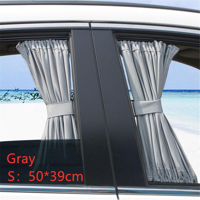 2 Stück Universal-Auto-Seitenfenster-Sonnenschutzvorhänge für Autofenster, Sonnenblende, Jalousien 50*39cm grau
