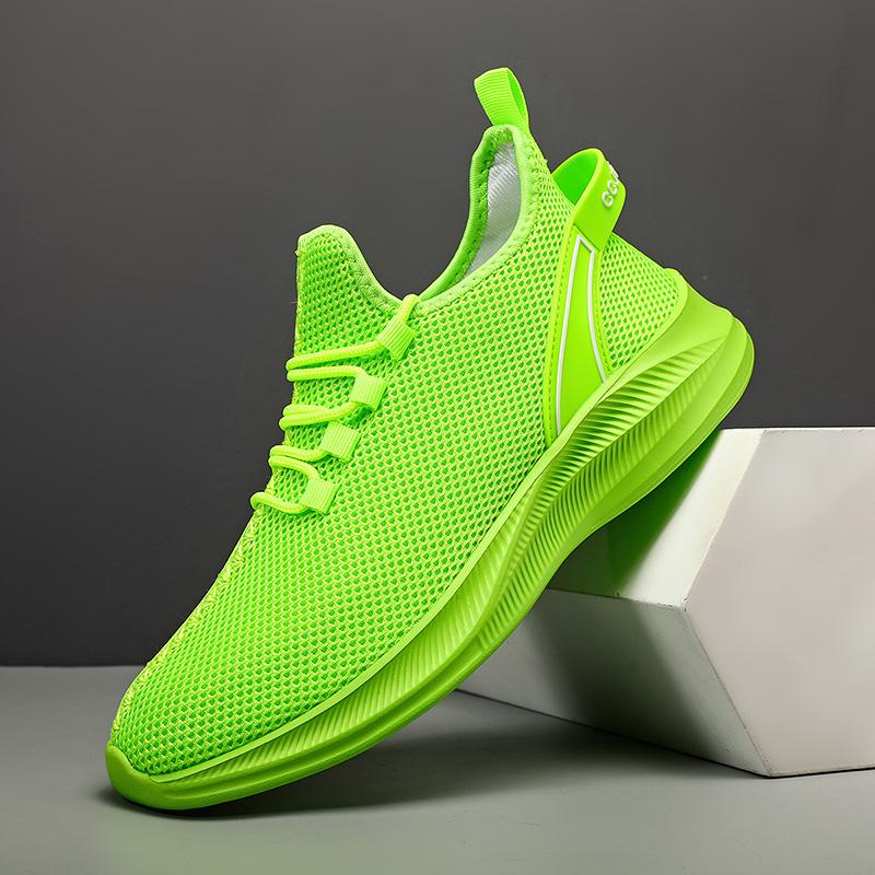 Sportschuhe für Herren Schuhe Sneaker Schwarze Schuhe Lässige Herren Strick-Sneaker Atmungsaktive Sportliche Lauf- Walking- Fitnessschuhe 40 green