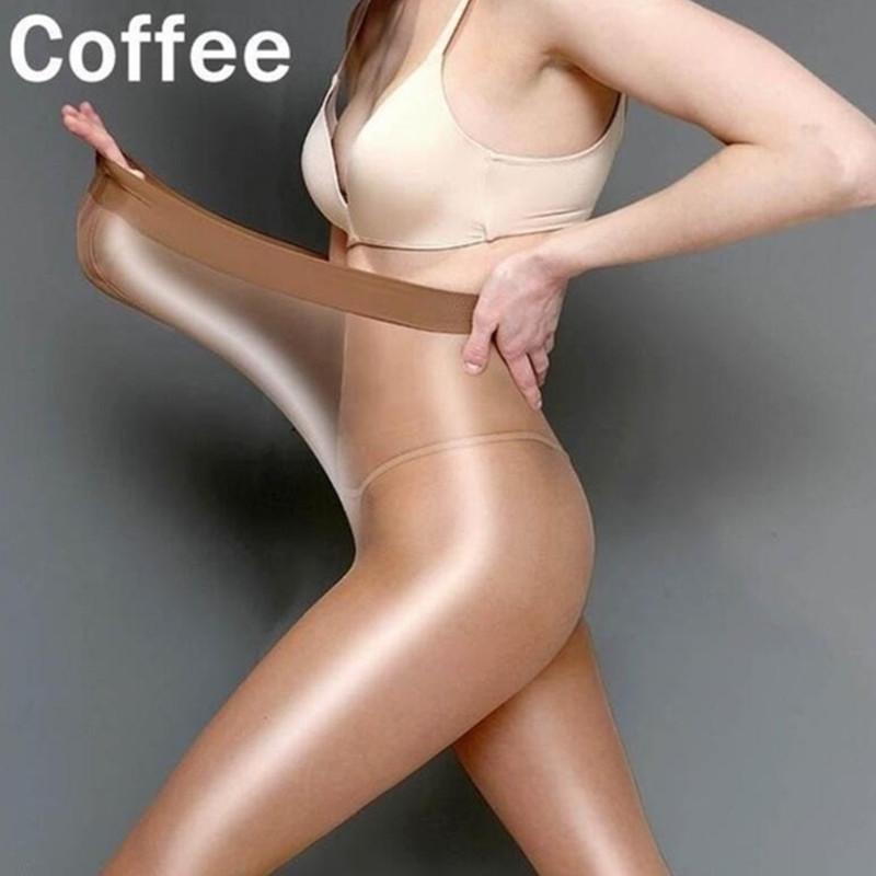 4 Farben Sexy Frauen glänzende Strumpfhosen glänzende Strumpfhosen Glitzerstrümpfe coffe