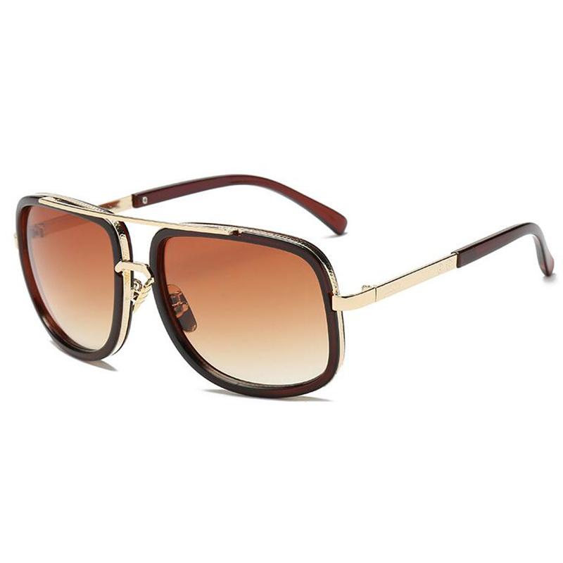 Neue Mode Großen Rahmen Sonnenbrille Männer Quadratische Metall Sonnenbrille Frauen Retro Sonnenbrille Vintage Hohe Qualität Gafas Oculos De Sol
