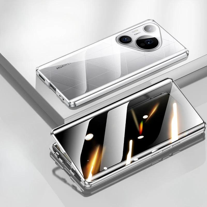 360° Magnetische Anti-Spionage-Hülle für Huawei Pura 80/ 70 / Pro/ Pro+/ Ultra mit gehärtetem Glas Kameraobjektivschutzabdeckung Handy-Bumper Huawei Pura 80 Pro