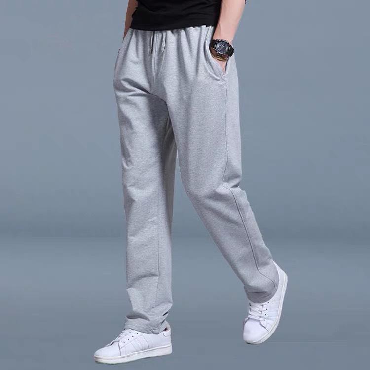 Jogginghose Sport Hosen Männer Laufhose Frühling Sommer Große Größe Lose Beiläufige Schweiß Hosen Gerade Jogging Hosen Männer 2XL grau