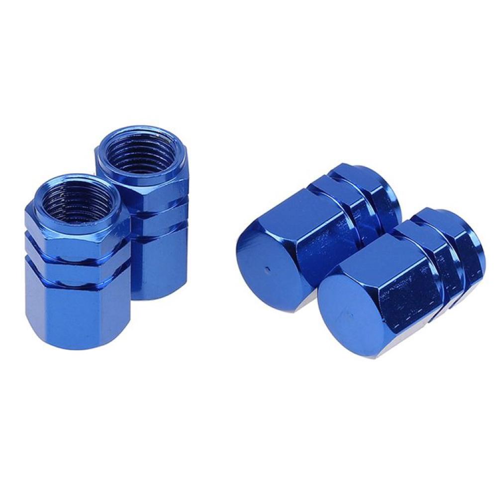Leichtmetallfelgenventil, Aluminium-Autoreifen-Vorbaukappen blau