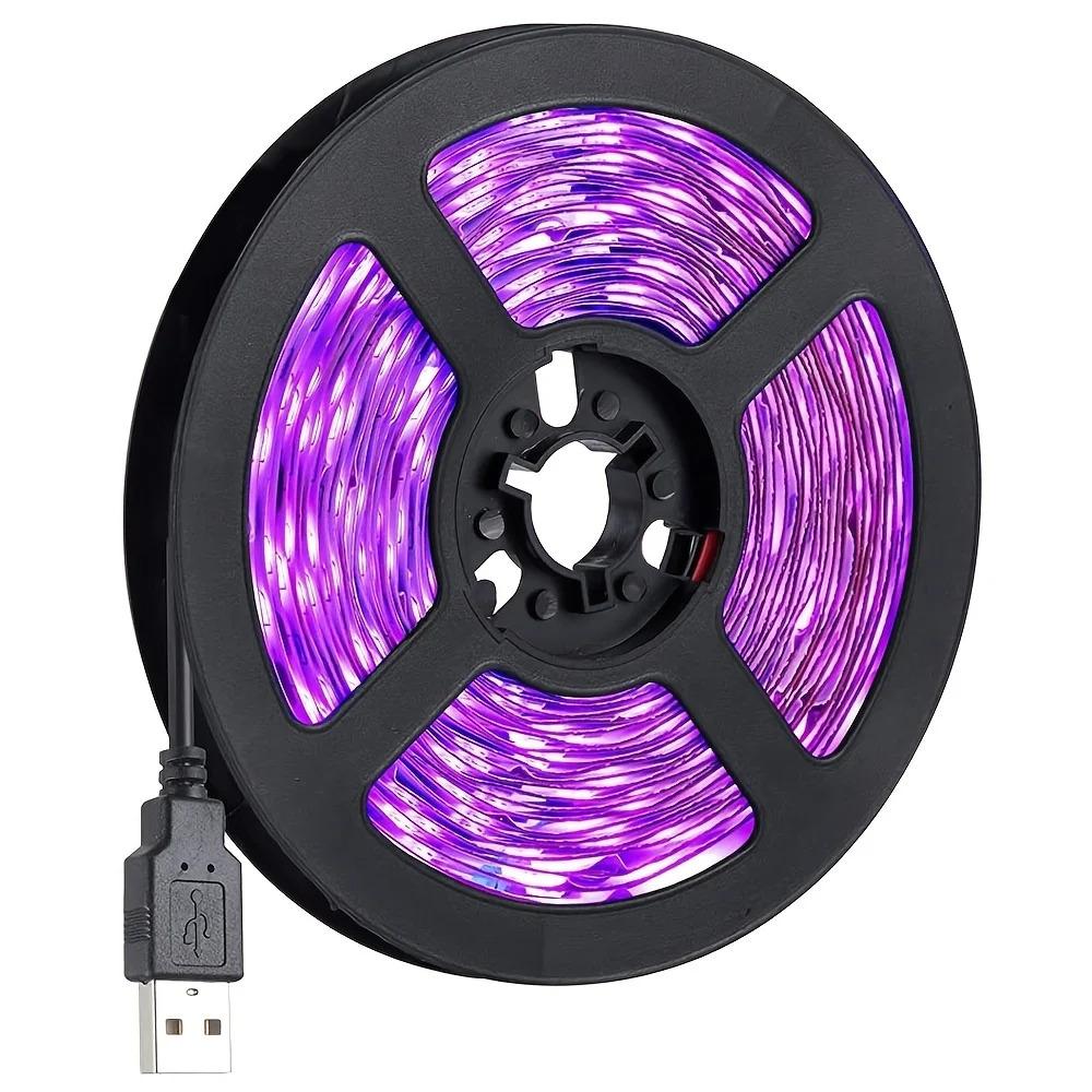 Smart TV Hintergrundbeleuchtung UV Lila 5V USB LED Streifen Lichter Band Geld Erkennen Schlafzimmer Gaming Zimmer Dekoration Lampe Hause Weihnachtsdekor 0.5M violett