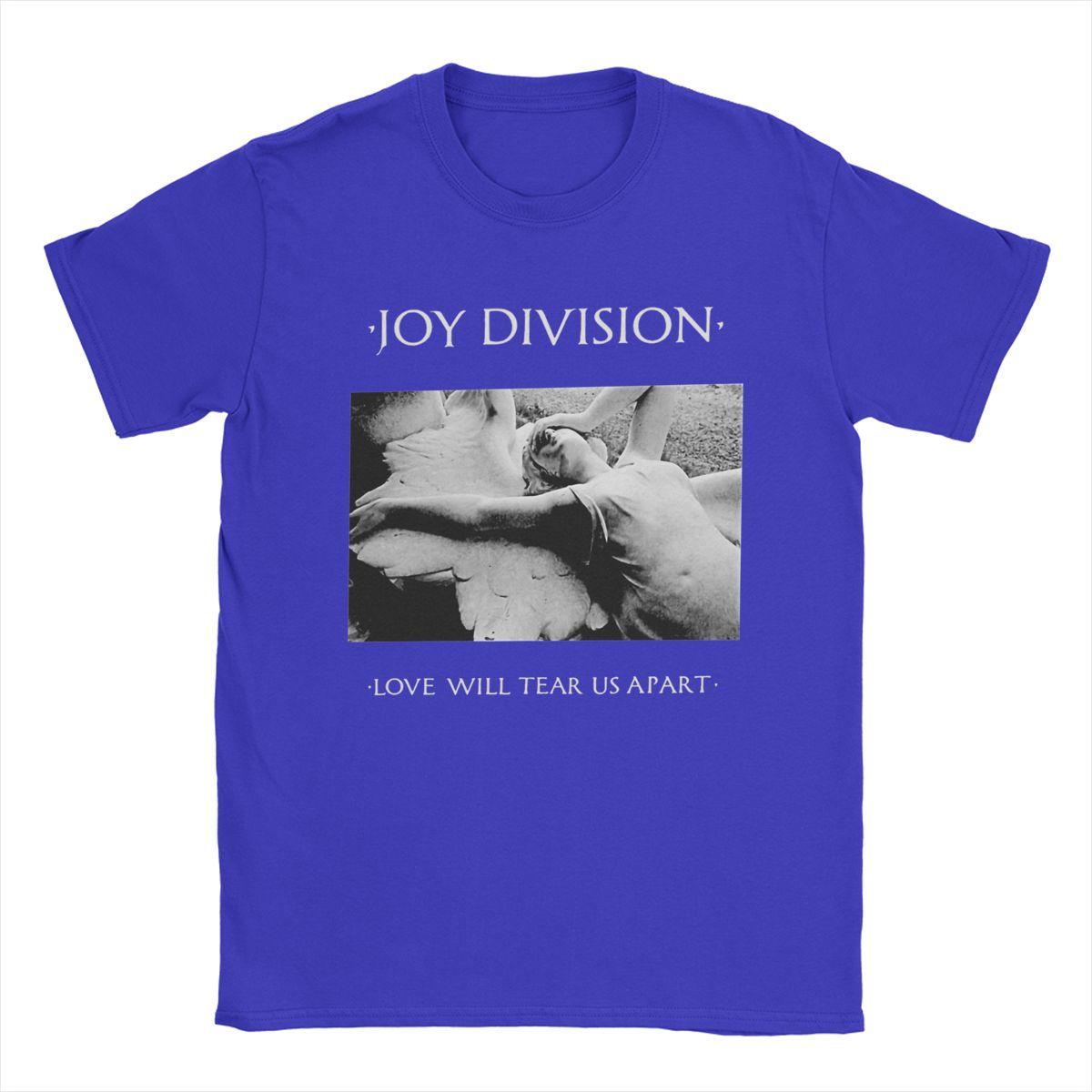 Joy Division Us Apart T-Shirts Herren Reine Baumwolle Vintage T-Shirts Rundhals T-Shirts Kurzarm Kleidung Übergröße XXXL blau