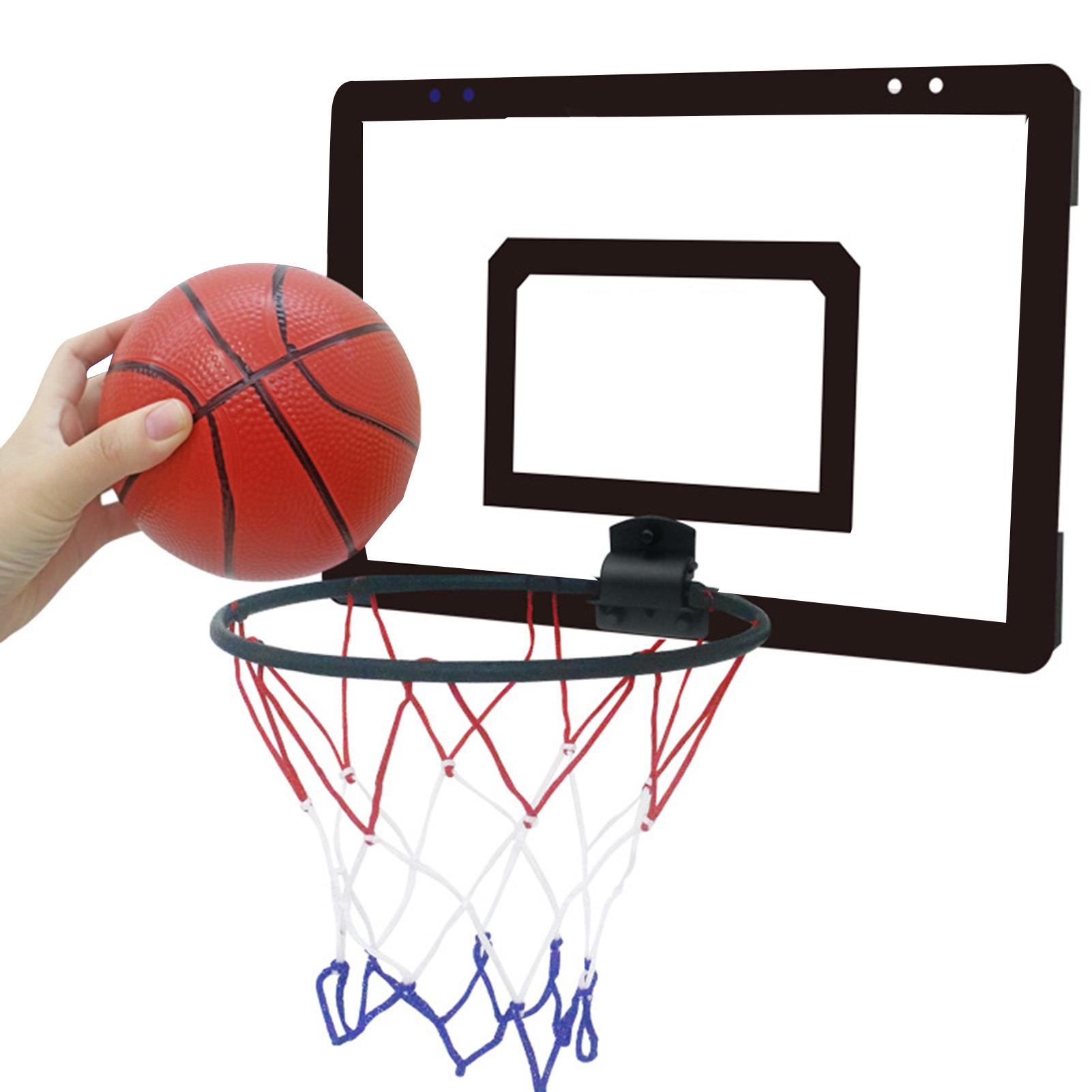 Wandmontierter Basketballkorb Nummer 7 Basketballkorb-Set für drinnen und draußen Jungen Mädchen Jugendliche Schwarz