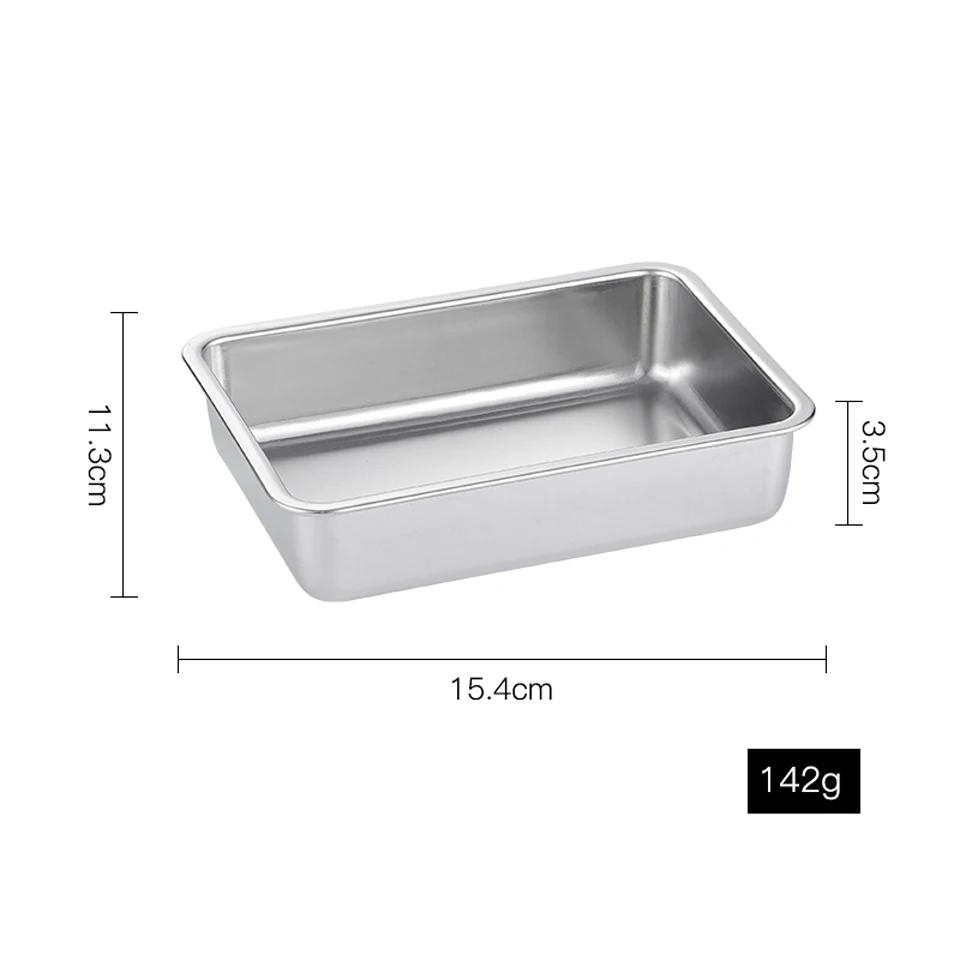 304 doppel Ohr Quadratische Platte Goldene Edelstahl Gebraten Huhn Platte Restaurant Kreative Snack Süßigkeiten Obst Gold Serviertablett gray